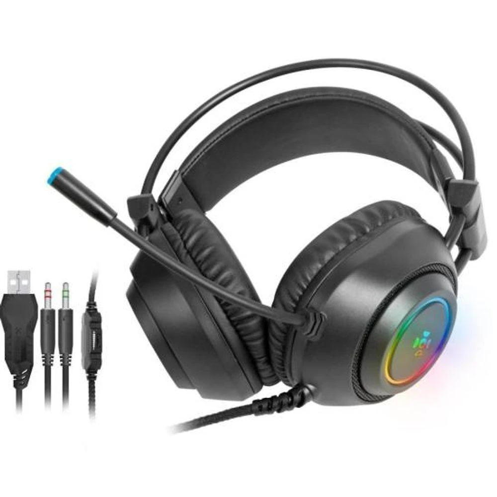 Headset Gamer Crusader com Conexão P2 e USB, Cancelamento de Ruído, Iluminação RGB para Jogos em PC