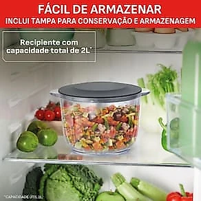 Processador de Alimentos Arno Choppeo CH01 500W com Recipiente de Vidro 2L 110V