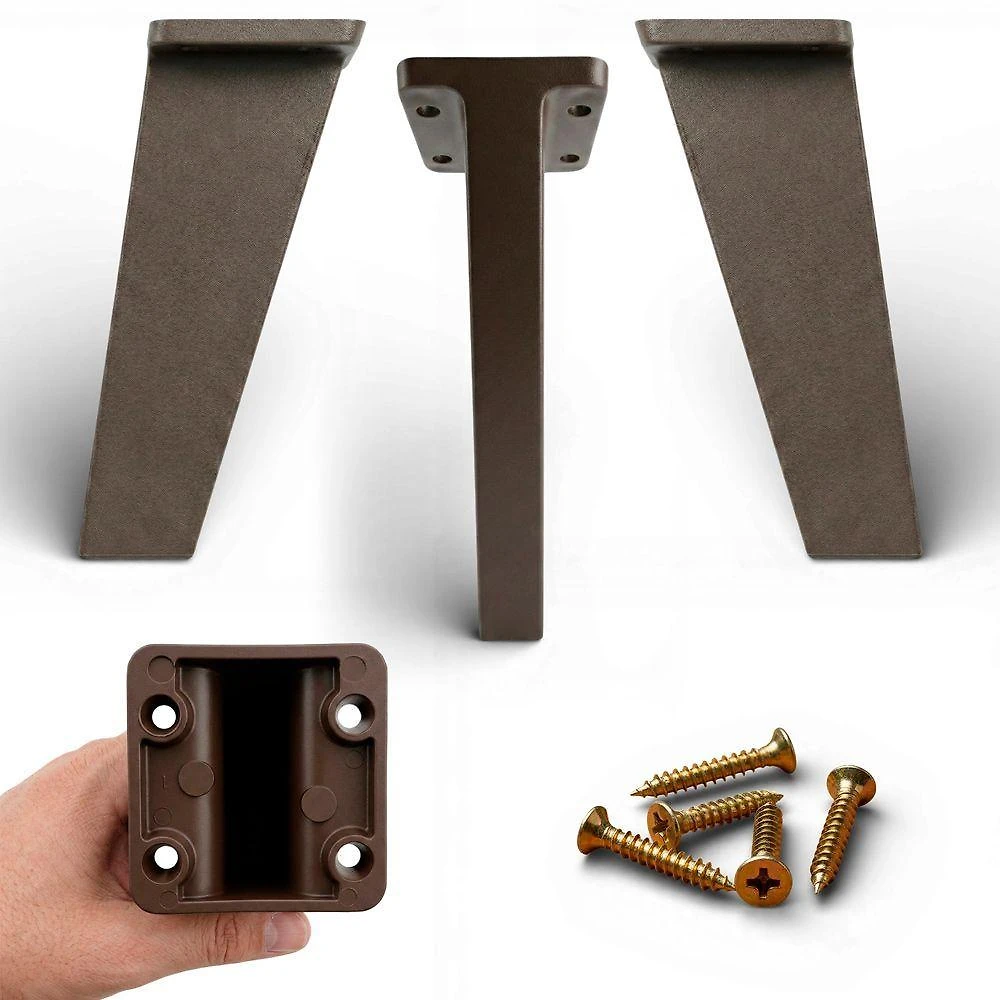Kit 03 Pés Retrô Desk Design 15cm para Móveis com Parafusos Marrom