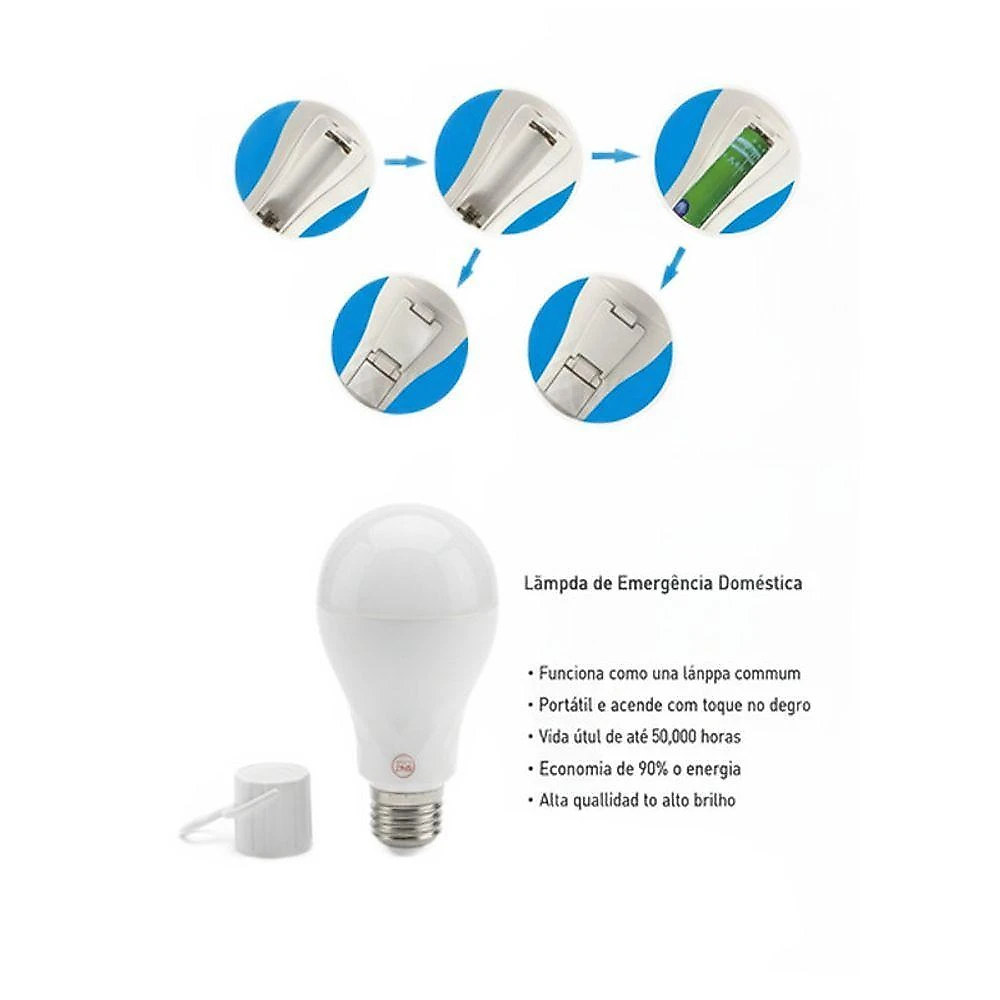 Kit 02 Lâmpada de Emergência LED Recarregável JX-0902 Bivolt 20W Soquete E27 webcontinental-6013400113229