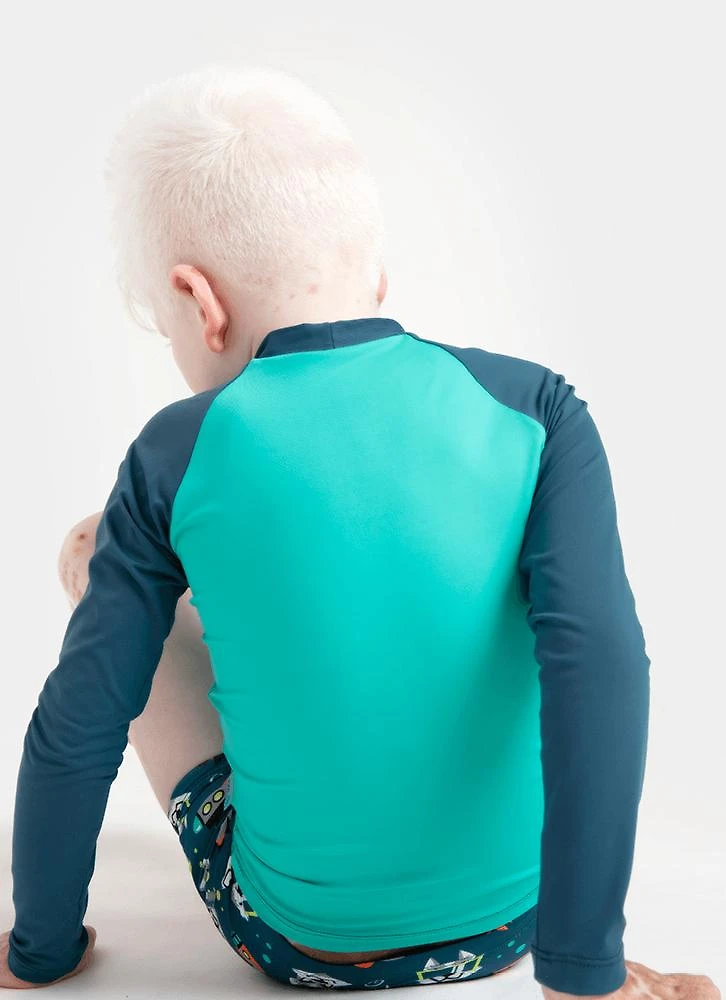 Camiseta praia com proteção solar menino lobo space