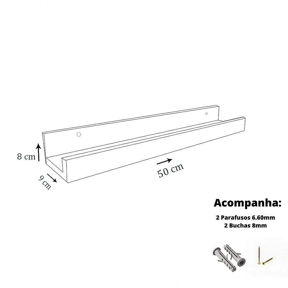 Prateleira para Temperos Prateleira Tempero Simples 50CM MDF Branco webcontinental-6012502271219