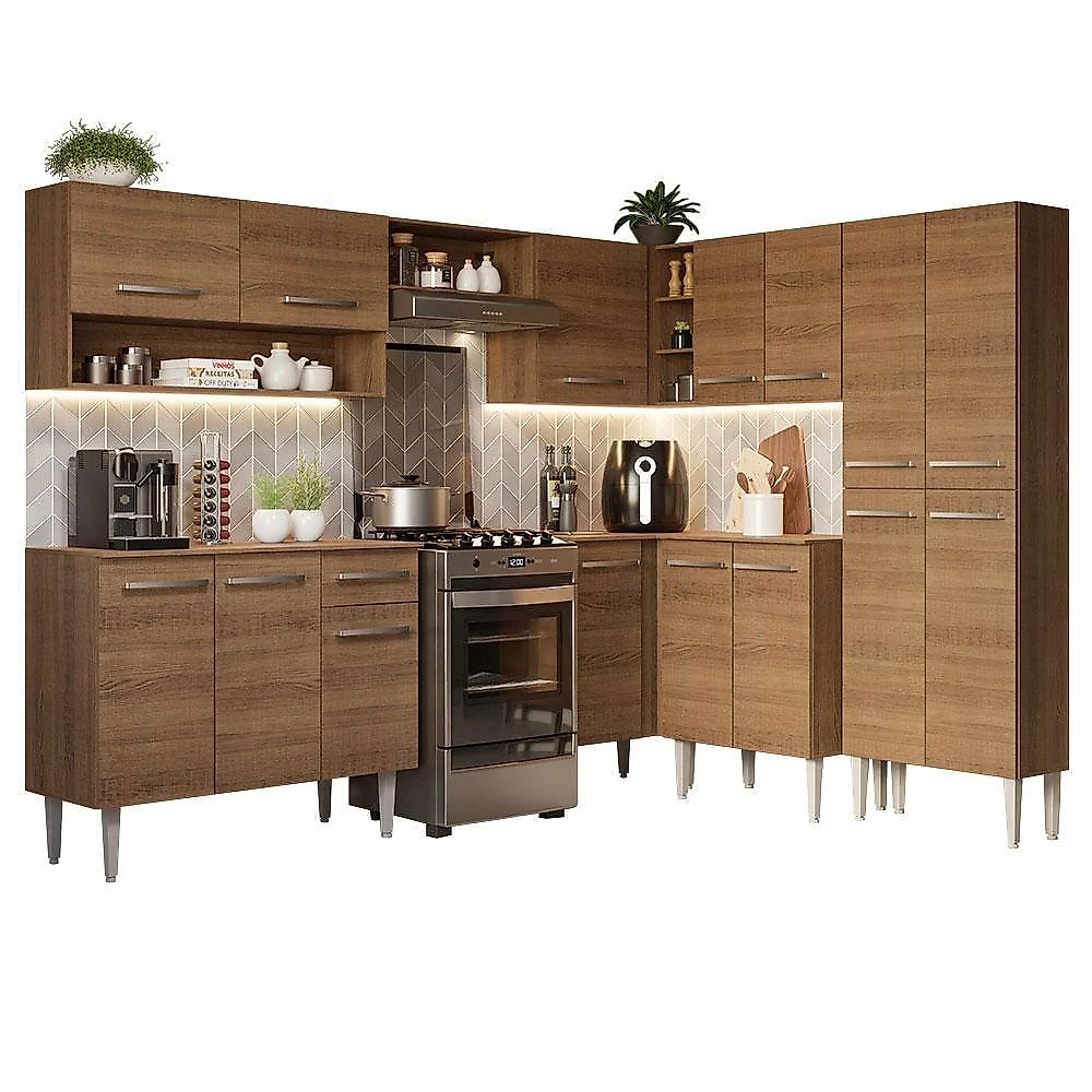 Armário De Cozinha Completa De Canto 417Cm Madesa 02