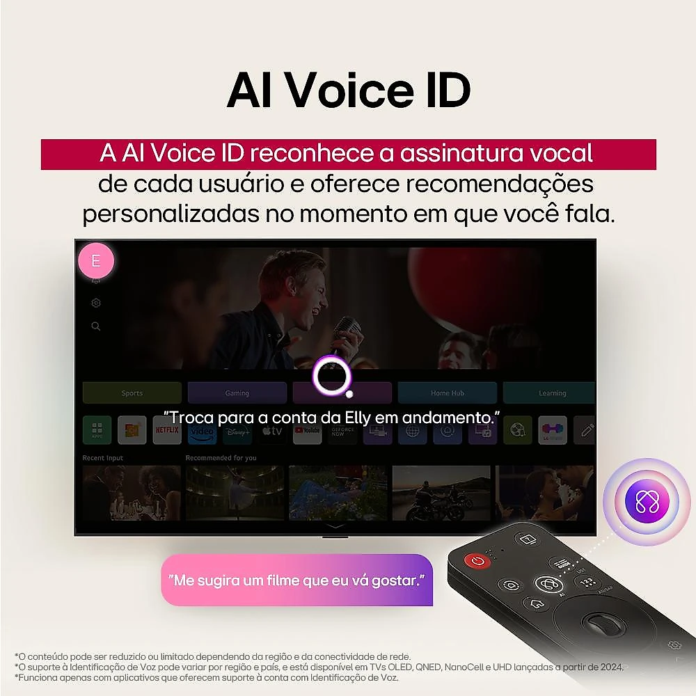 Smart tv 65" 4k lg 65nano80asa nanocell processador a7 ai gen8 webos 25 charcoal black