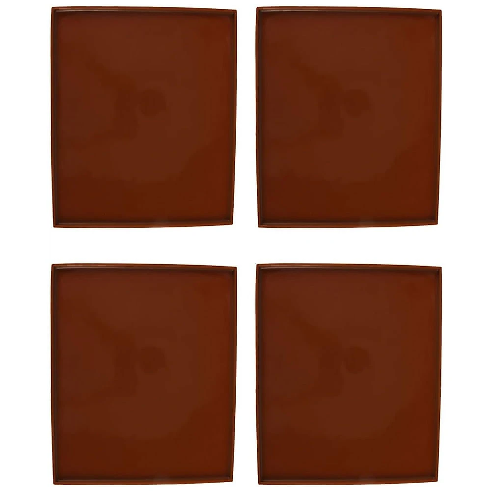 Tapetes Silicone Desidratador CLZothique Café Antiaderente com Borda 1,02 cm Kit 4 Unidades