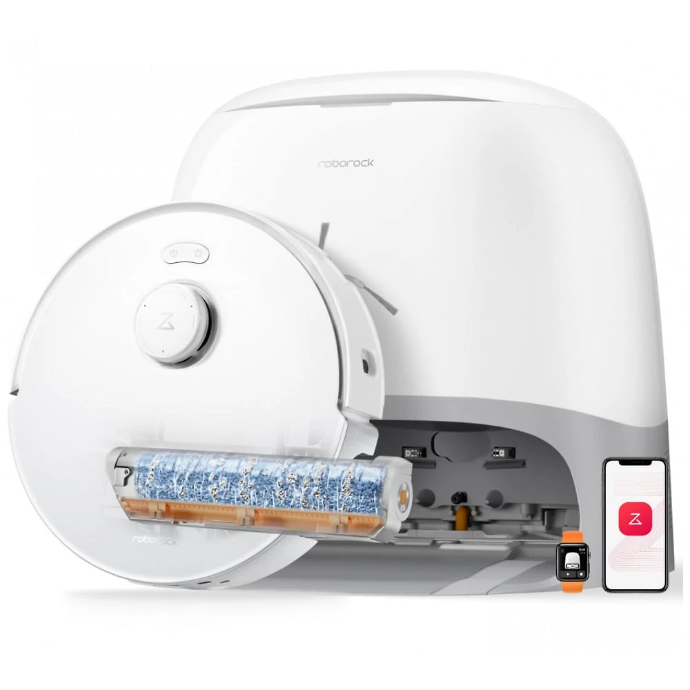 Robô Aspirador e Mop Roborock Qrevo Curv 2 Flow 20.000Pa Autolimpeza Tempo Real IA Antienroscamento