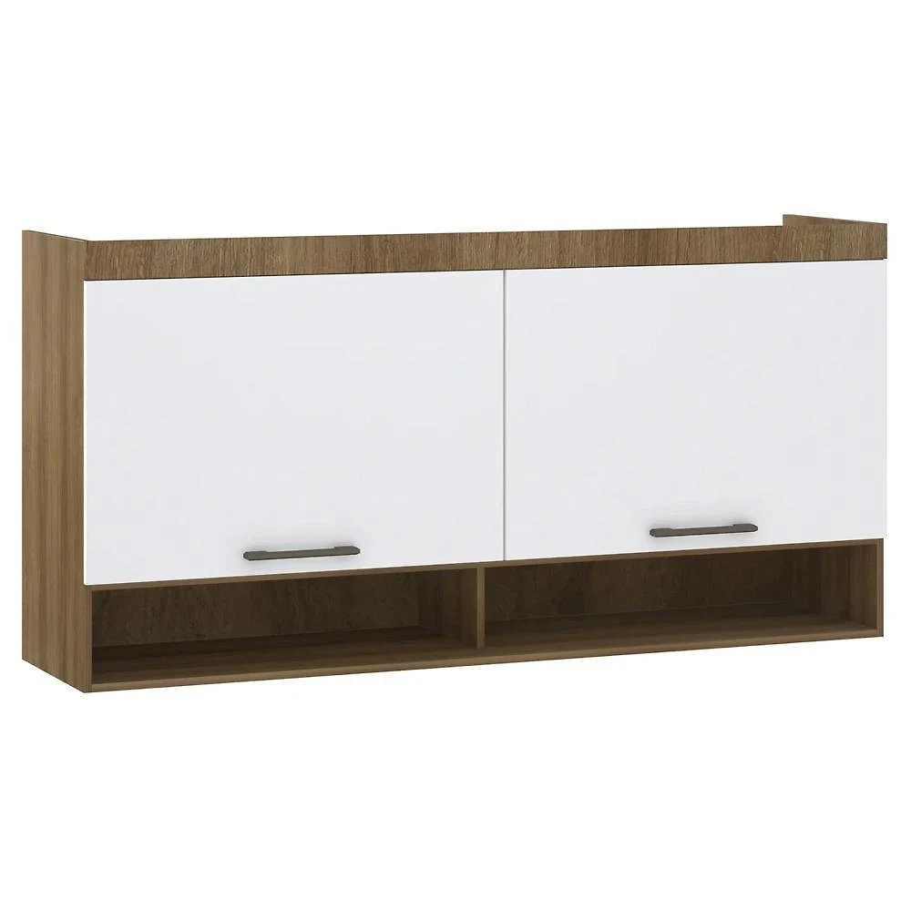 Armário Aéreo Ponte Modulado 165cm Delphi Avelã/branco L01 - Mpozenato