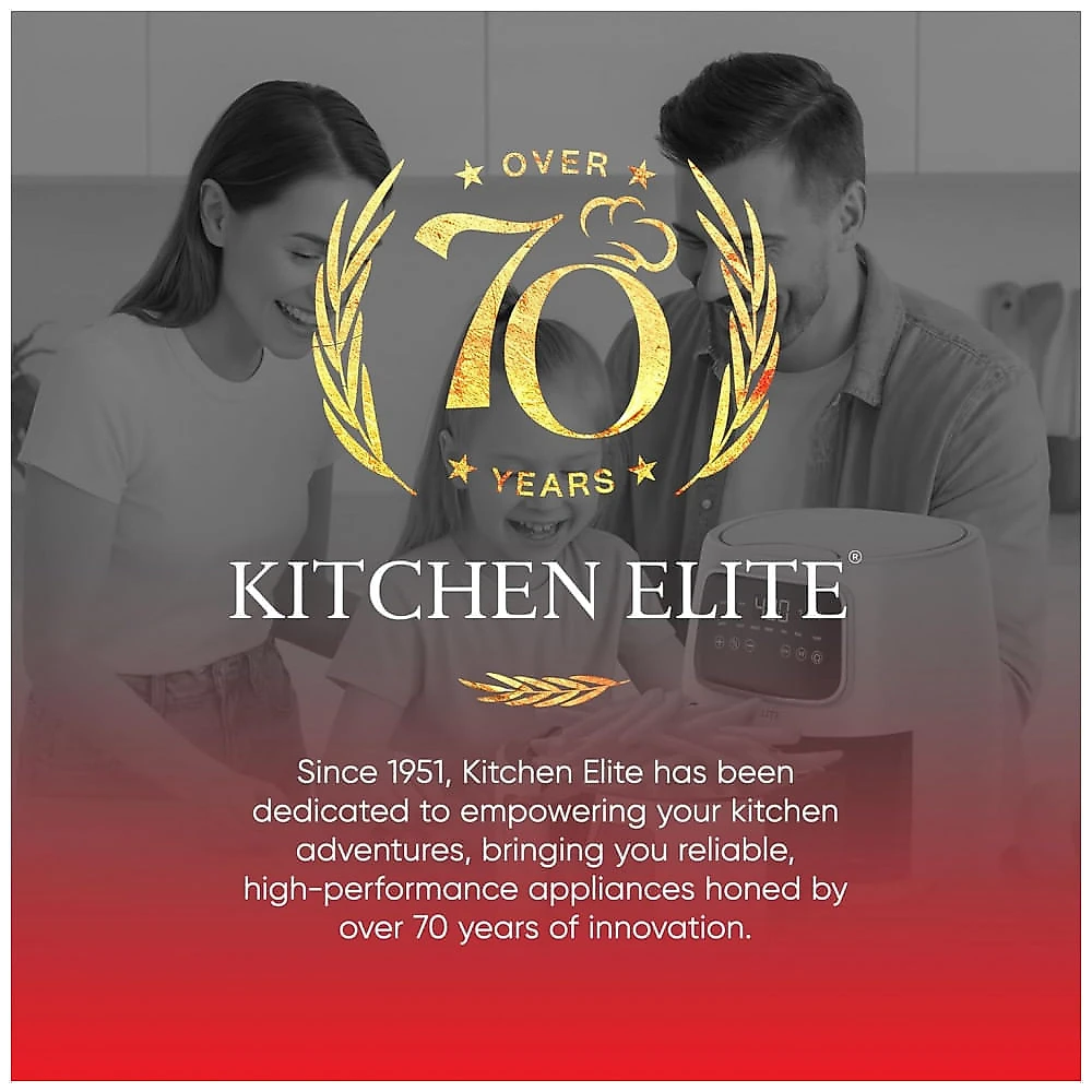 Fritadeira Elétrica Air Fryer Kitchen Elite branca 5,5L Digital 7 em 1 1500W 110V