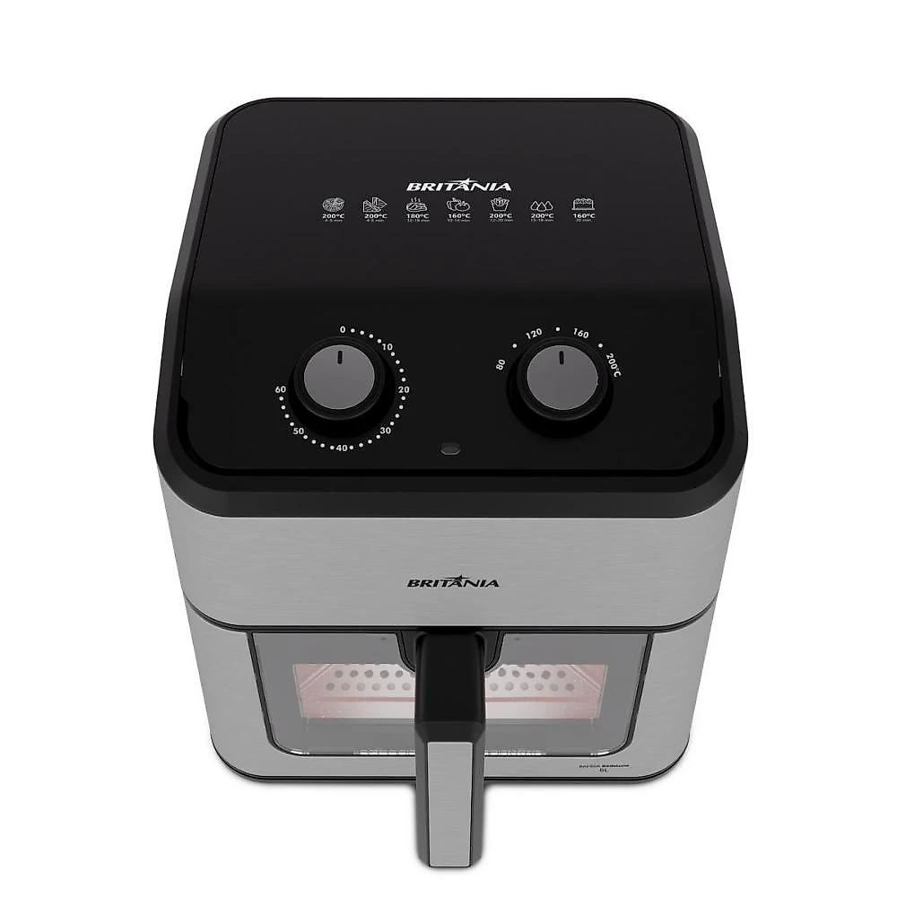 Fritadeira air fryer britânia baf80a 8l redstone visor glass 127v