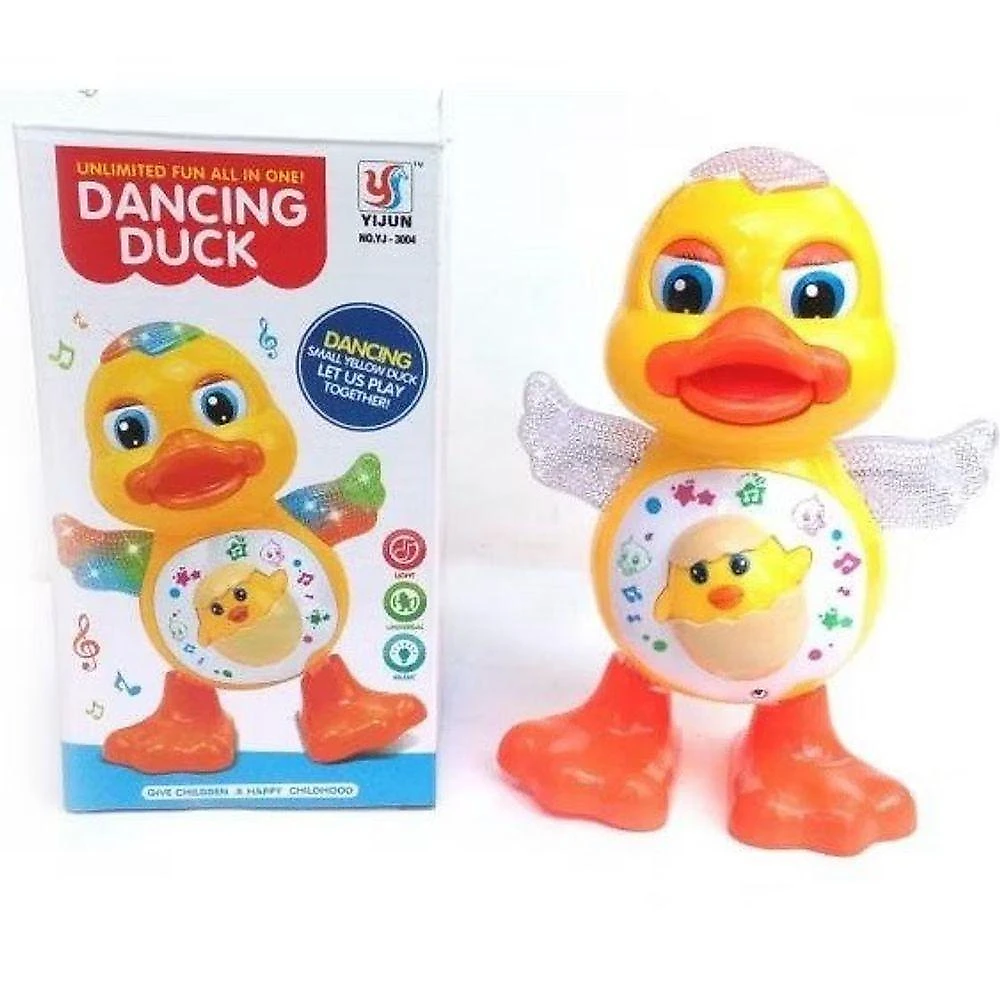 Brinquedo Infantil Pato Dançarino Musical com Luzes e Movimentos Amarelo OEM