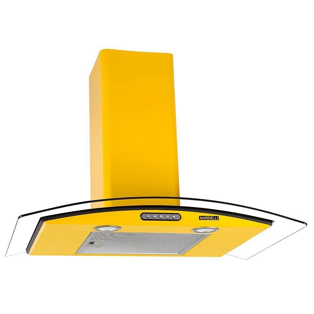 Coifa De Parede 75cm Vidro Curvo Slim Nardelli Yellow 220V