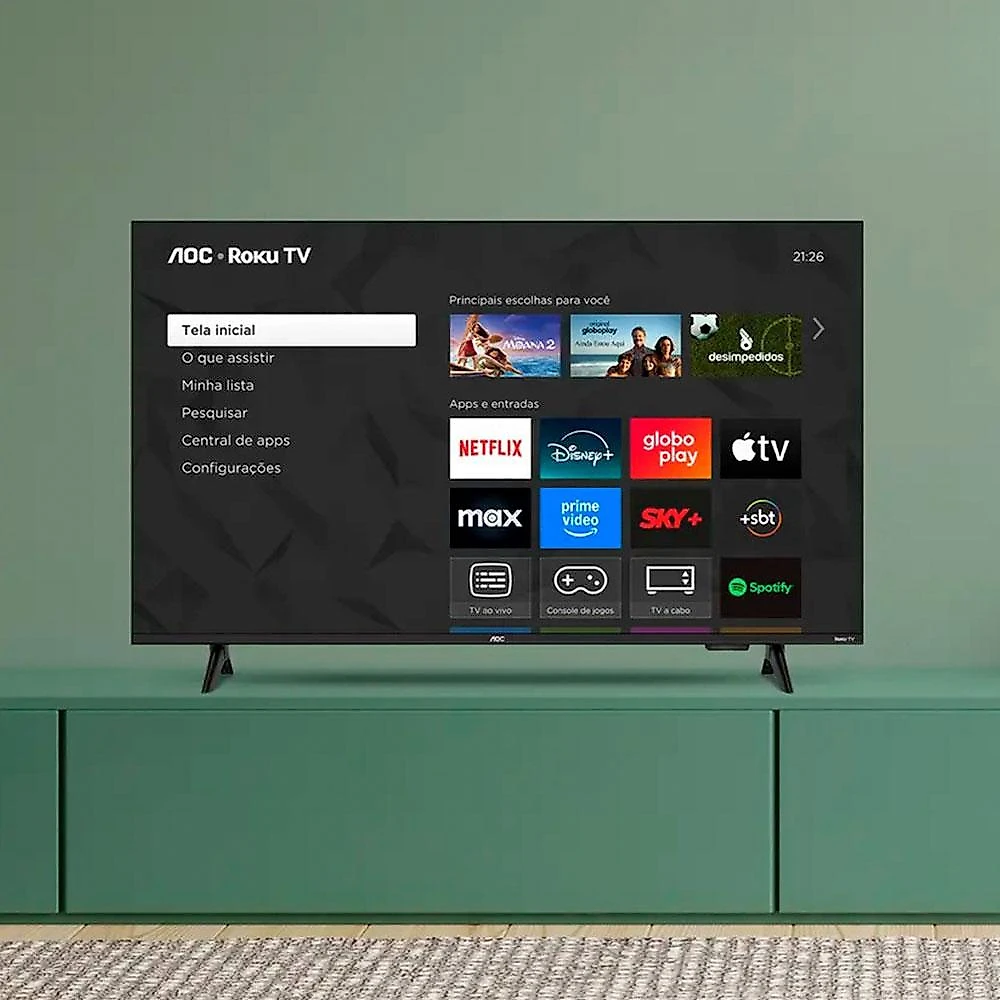 Smart TV 43 Polegadas AOC Roku TV DLED - Série 5155