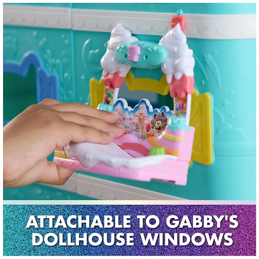Gabby's Dollhouse: O Filme, Varanda de Doces Cakey Cats com Boneco de Brinquedo e Acessórios de Casa de Bonecas, Brinquedos para Meninas e Meninos