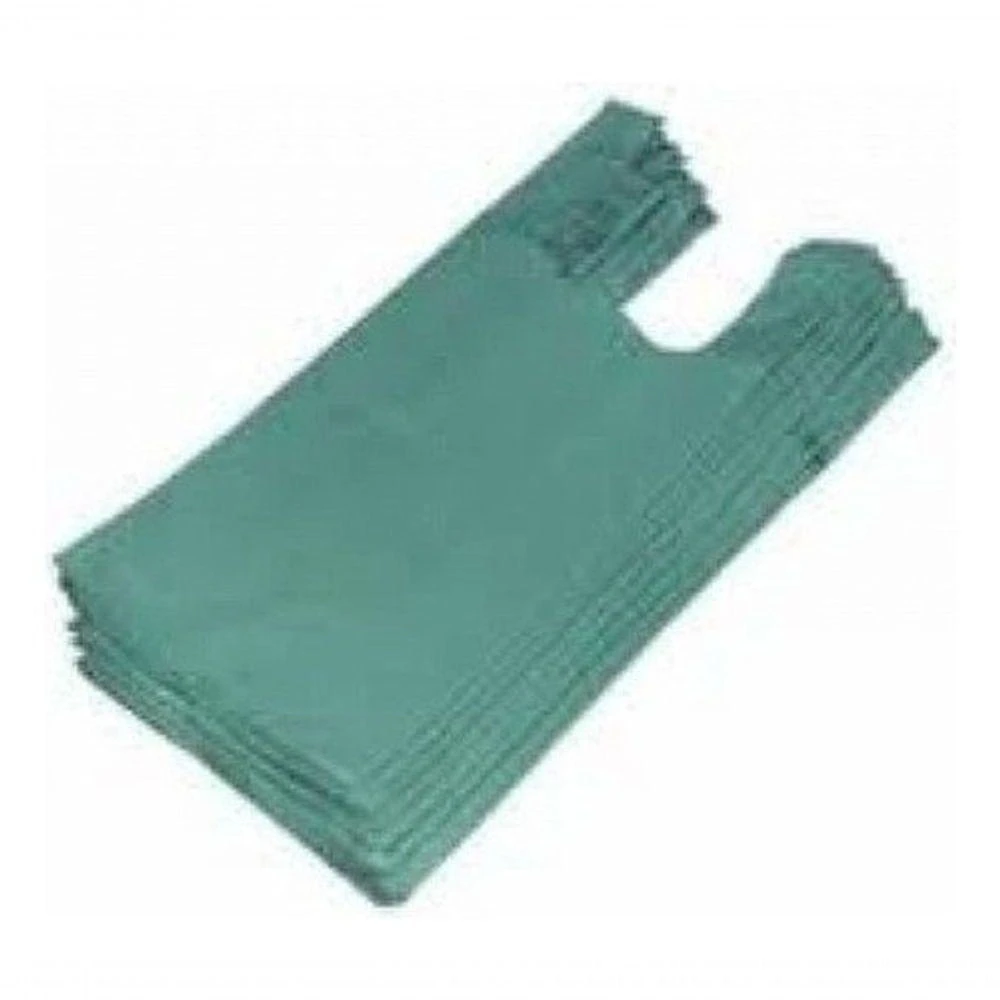 Sacola Plástica Reciclada 40 X 50 cm Pacote 5 kg com Fundo Reforçado Verde Higipack