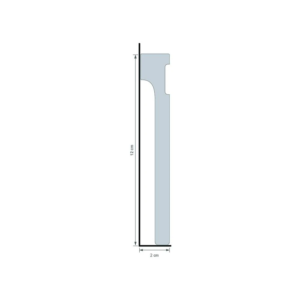 Rodapé de Poliestireno Frisado 12cm x 2,40m Rende 2,40 Metros Casa Grassi Rodapé de Poliestireno 12cm x 20mm Sobre por Frisado Casa Grassi Branco
