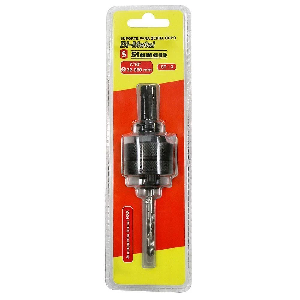 Suporte Para Serra Copo Bimetal 7-16"" 32 A 250mm - 1706 - Stamaco Suporte P-serra Copo Bimet.7-16 32a250mm 170.6