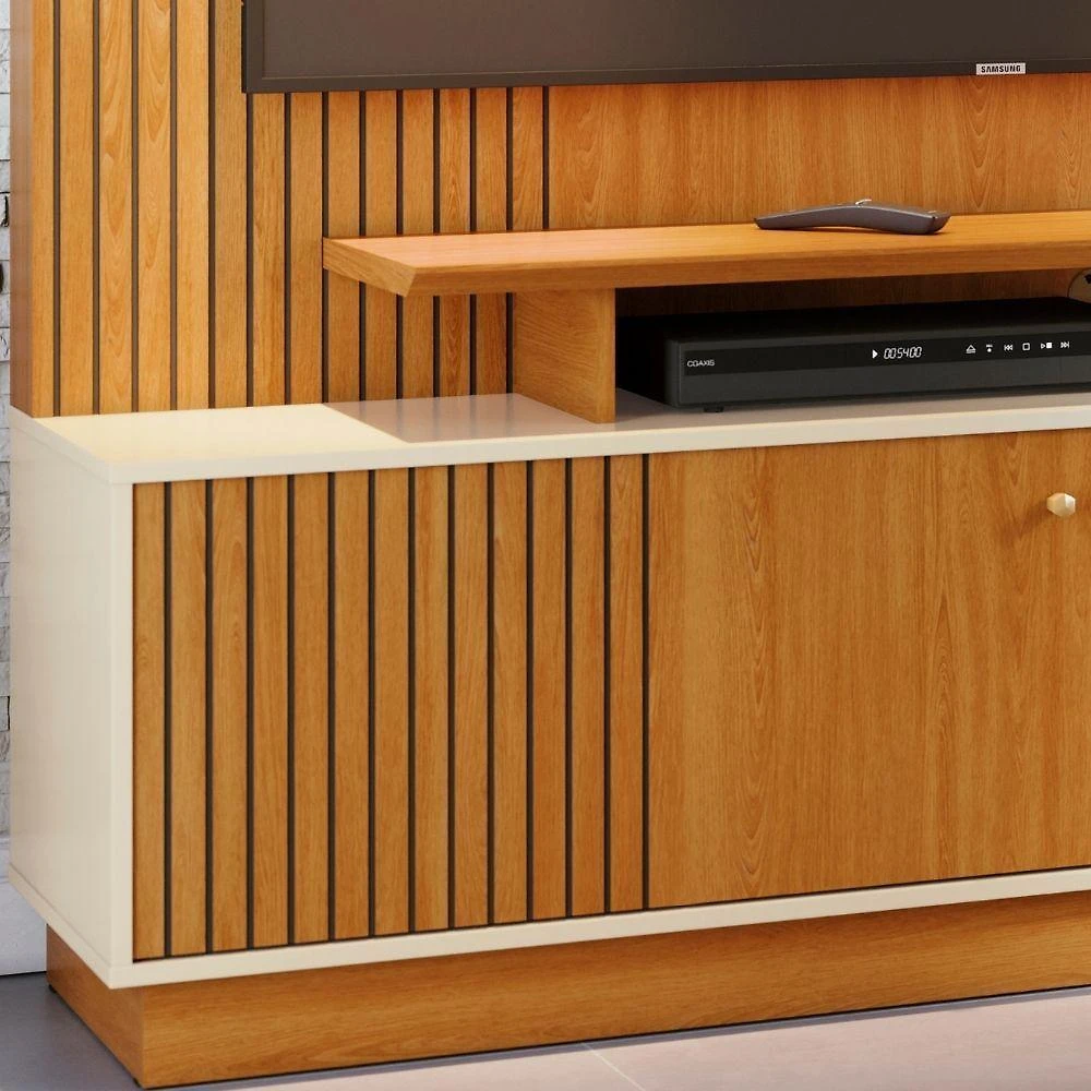 Miniatura Estante Home Para Tv 65 Polegadas Ares Cinamomo Off White Madetec