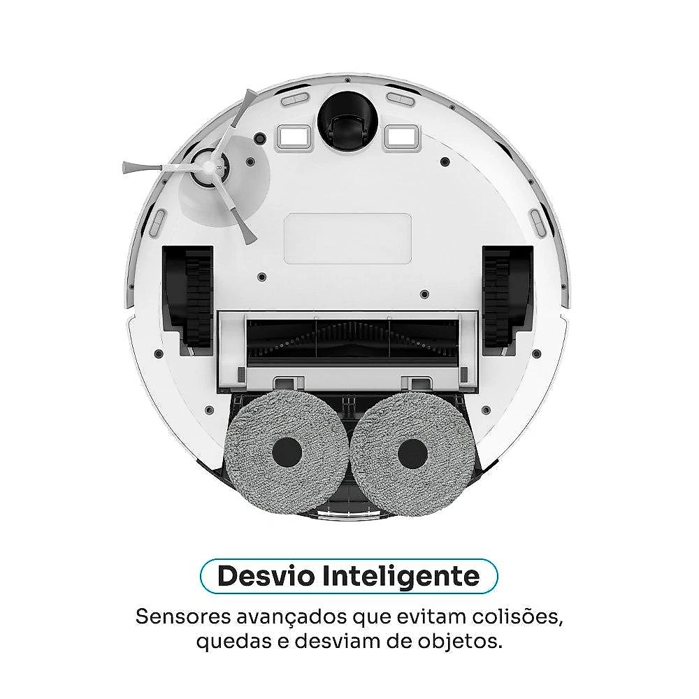 Robô Aspirador de Pó e Passa Pano KABUM! smart K1000 - Mapeamento, MOP rotativo, até 7000PA, APP, Alexa/Google, Bivolt, Branco - KSAR1000BR