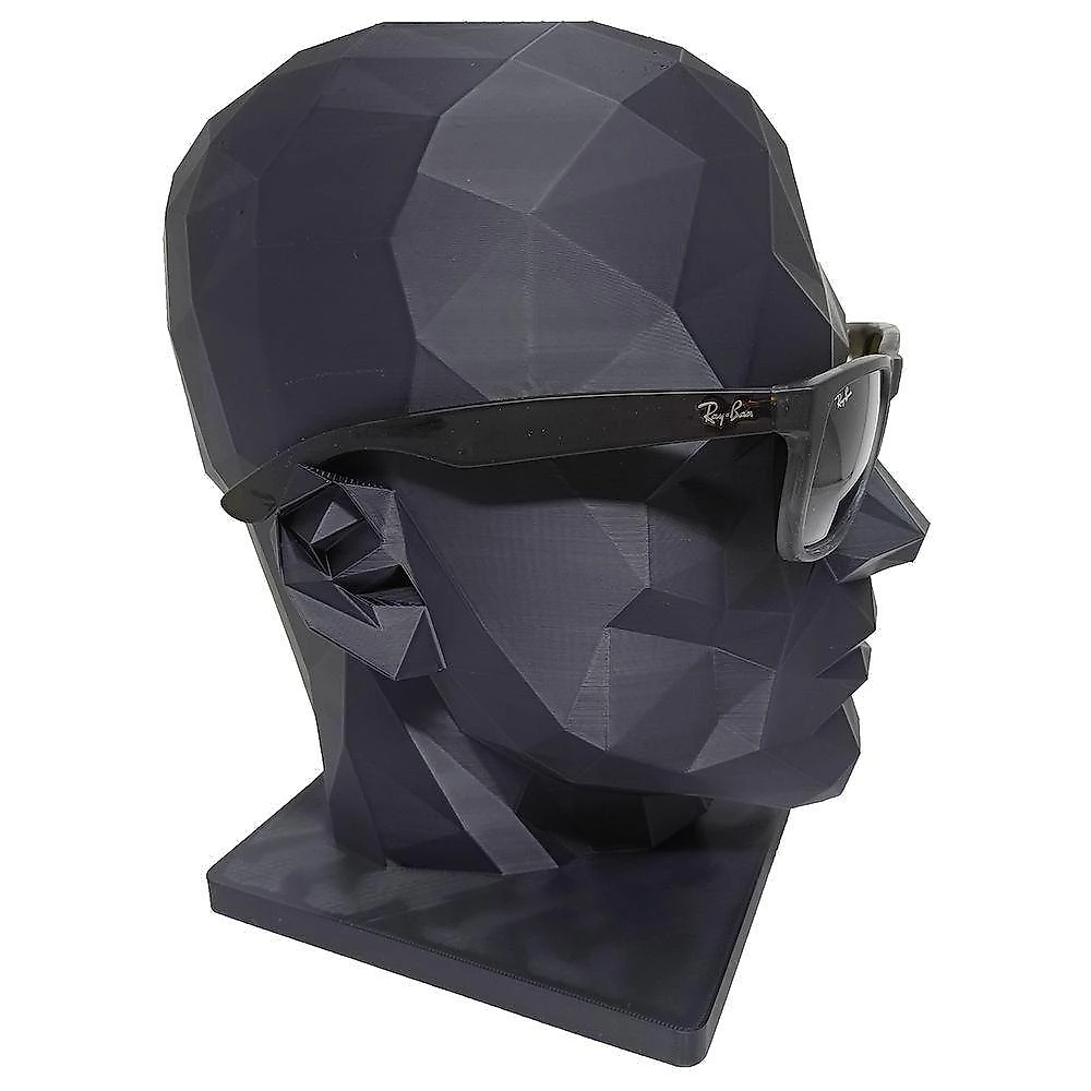 Manequim Cabeça Expositor para Boné e Óculos 3D Preto Masculino