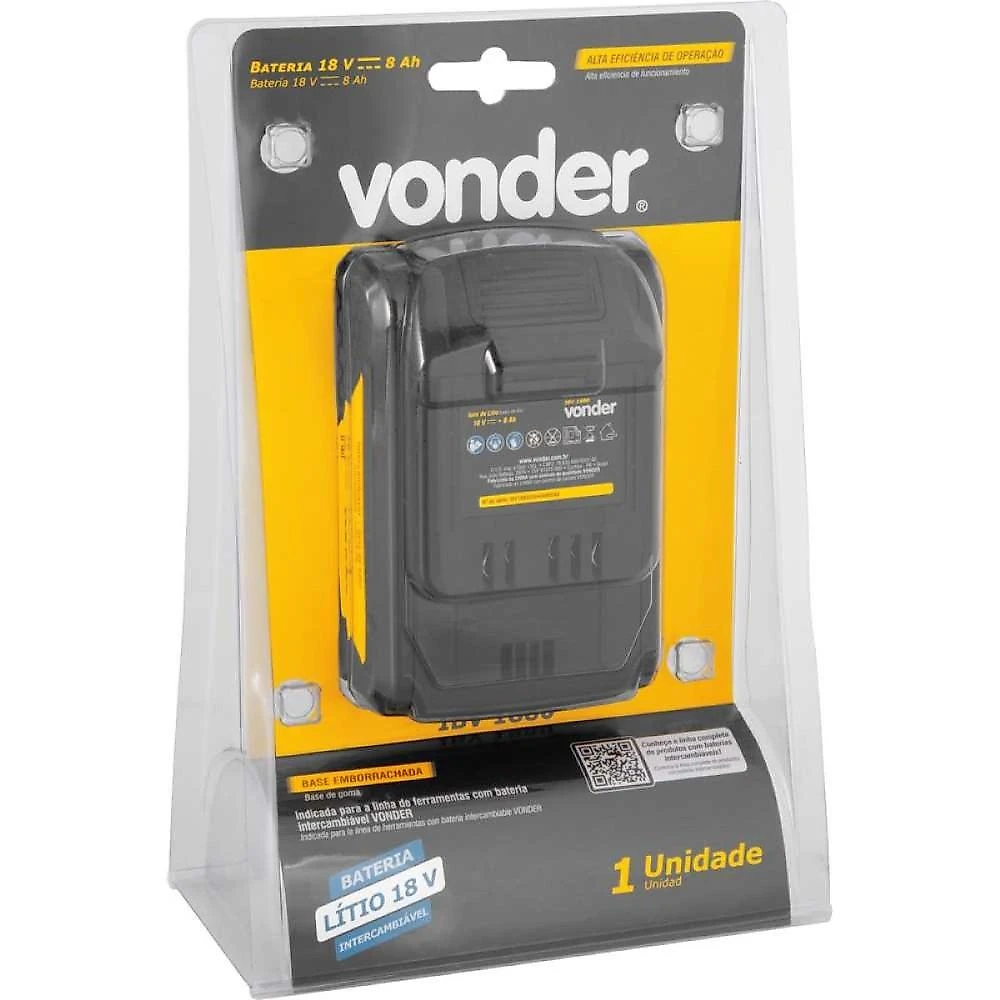 Bateria 18v 8,0ah ibv1880 linha intercambiável vonder