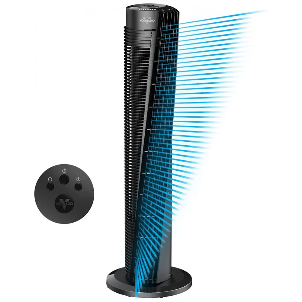 Ventilador de Torre com Controle Remoto e 4 Velociades, 110V, Vornado OSC84, Preto