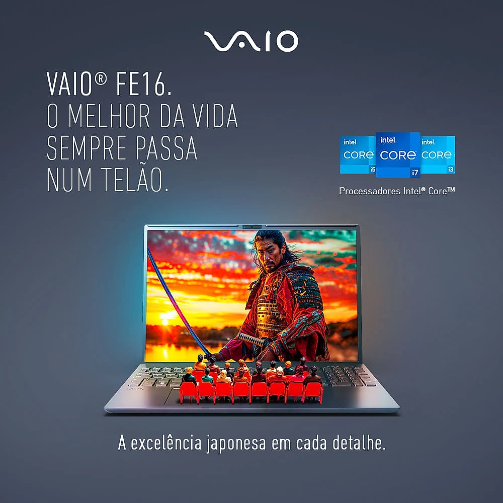 Notebook VAIO FE16 Intel® Core™ i5-1334U Windows 11 Home 16GB RAM 512GB SSD 16" IPS WUXGA Antirreflexo - Cinza Grafite