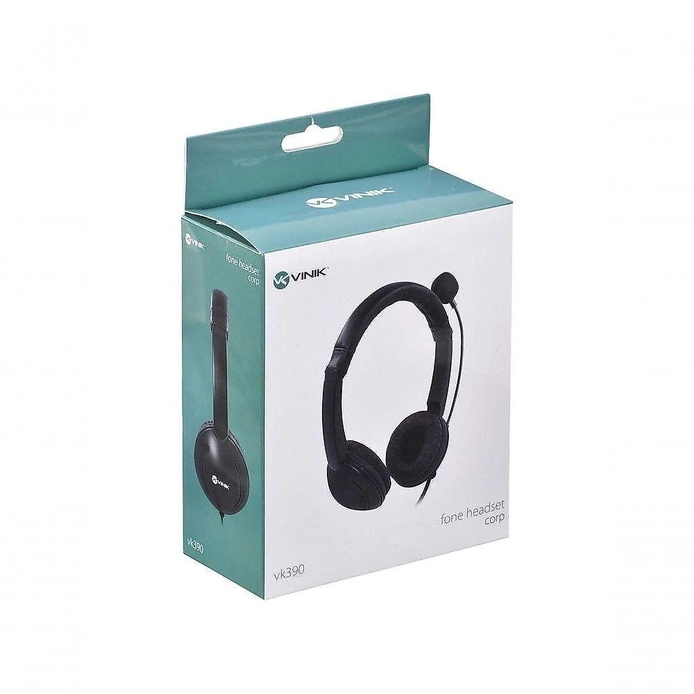 Fone De Ouvido Headset Corp Usb Com Microfone - Preto - Vk390