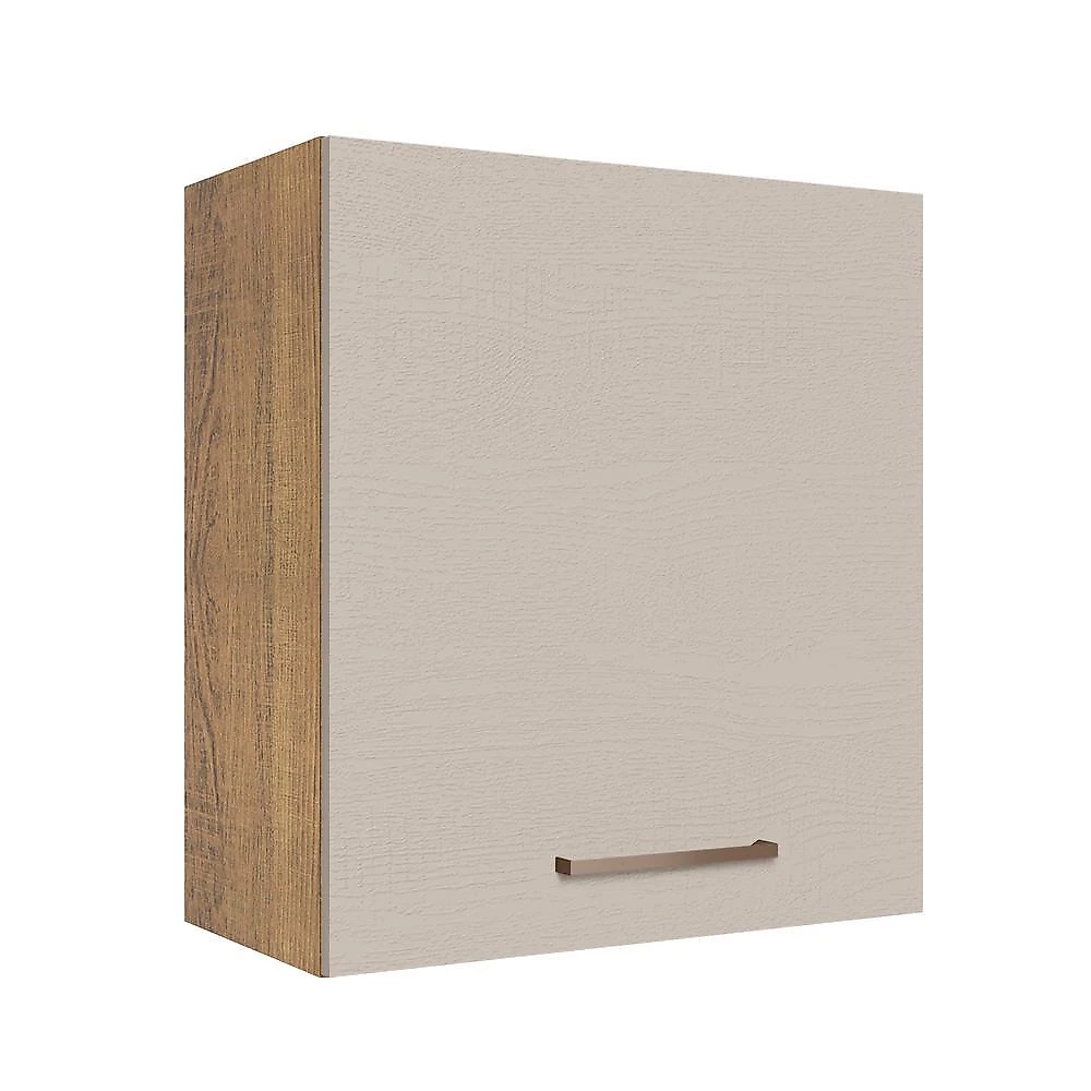 Armário de cozinha aéreo 60 cm 1 porta rustic/crema agata madesa