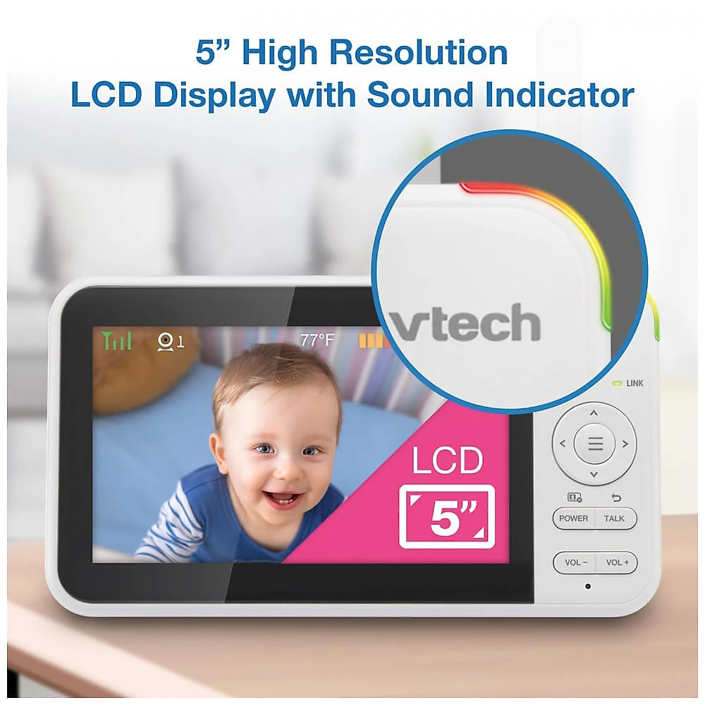 Babá Eletrônica para Bebês VTech com 3 Câmeras, Tela LCD de 12 cm