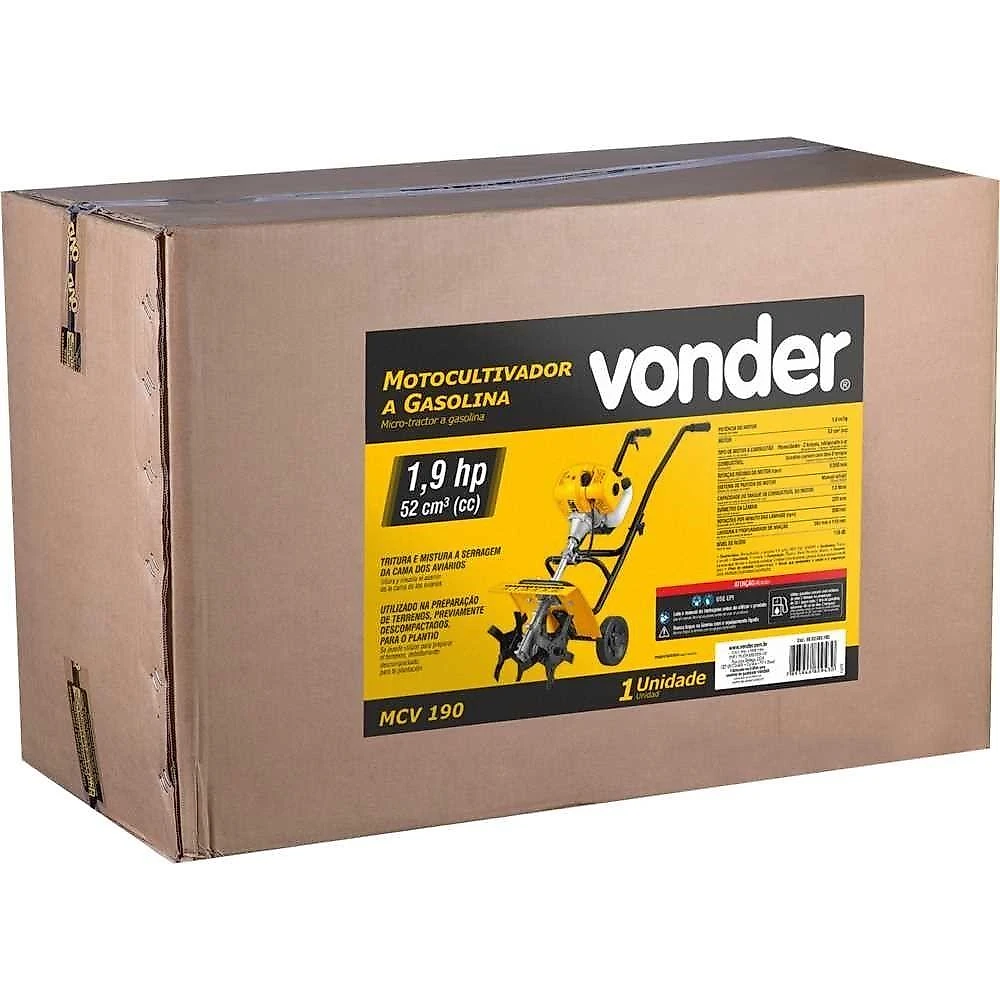 Motocultivador Gasolina 1,9hp 52cc Mcv190 Vonder