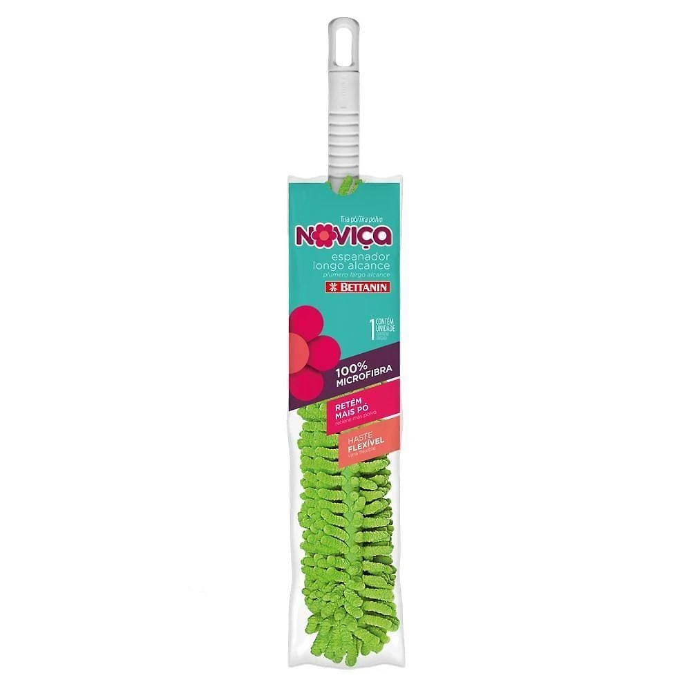 Espanador de Pó Noviça Longo Alcance Microfibra com Cabo Adaptável Branco Bettanin