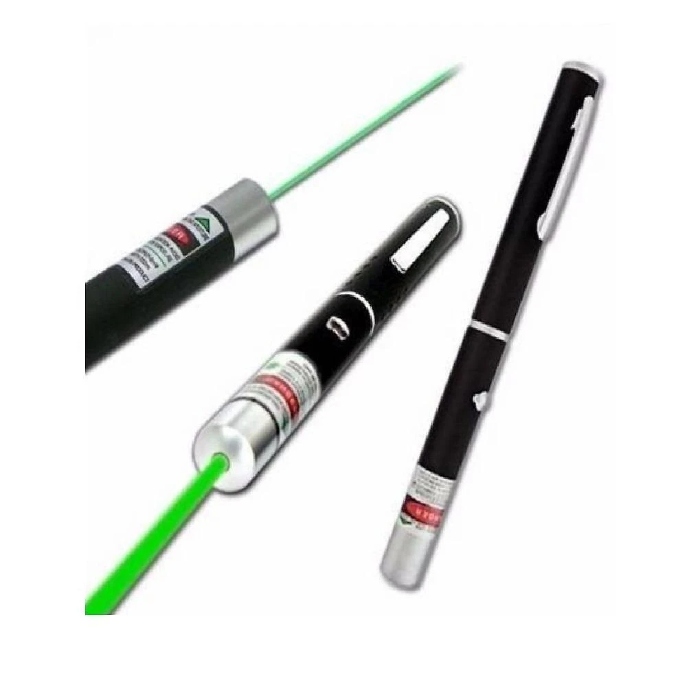 Caneta Laser Verde Pointer 5000mw com 5 Ponteiras de Efeitos