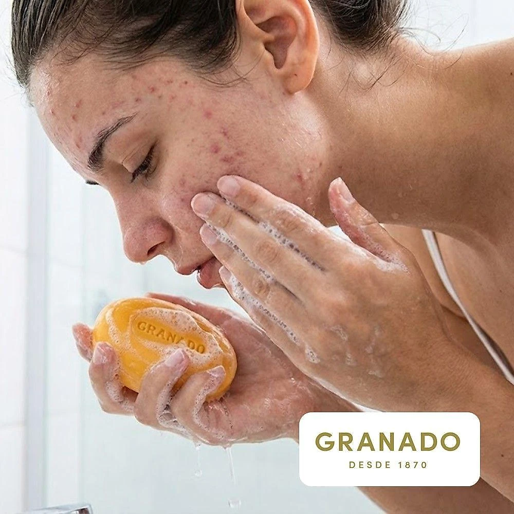 Kit 2 Sabonete Sulfuroso Granado Pele Oleosa Combate Acne Enxofre Base Begetal Em Barra 90g