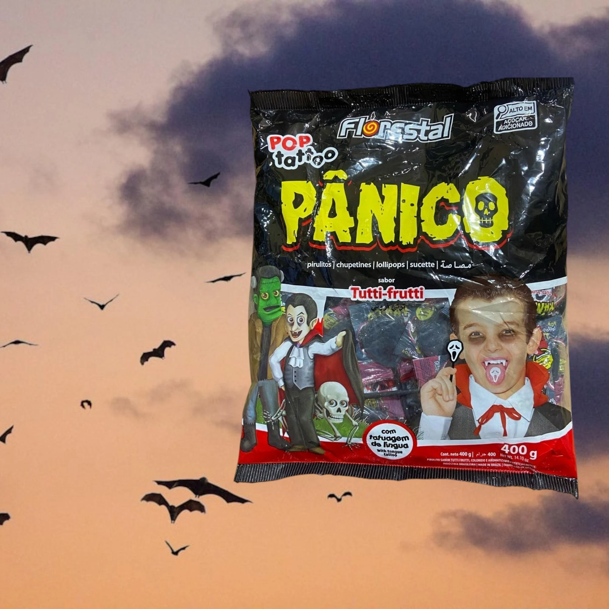 Pirulito Pop Tattoo Pânico Tatuagem Língua Pacote De 400G