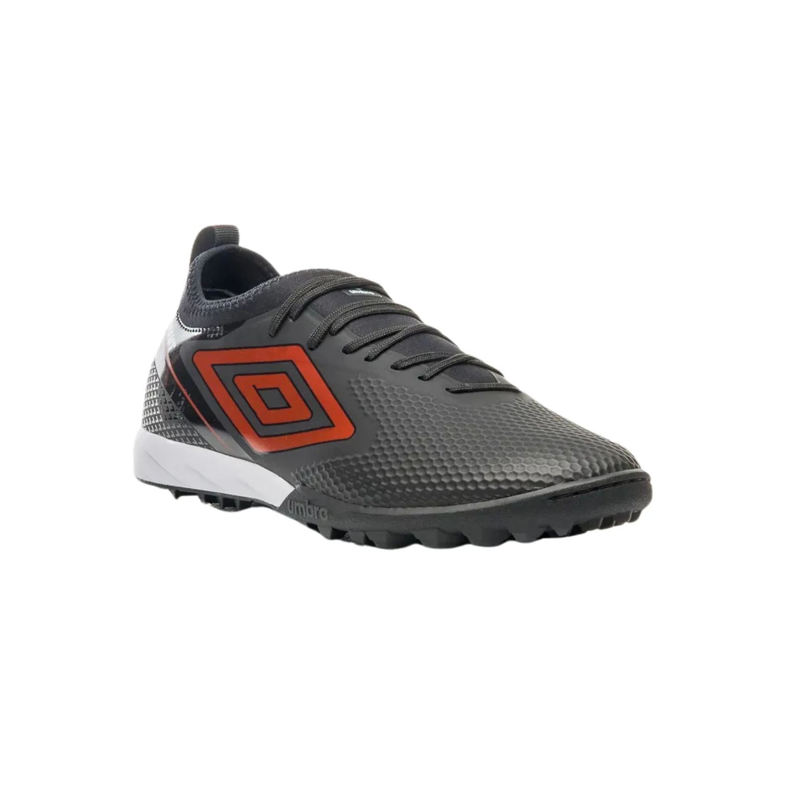 Miniatura Chuteira Society Umbro Adamant Top Speed Club Preto/Vermelho/Branco TAM 37