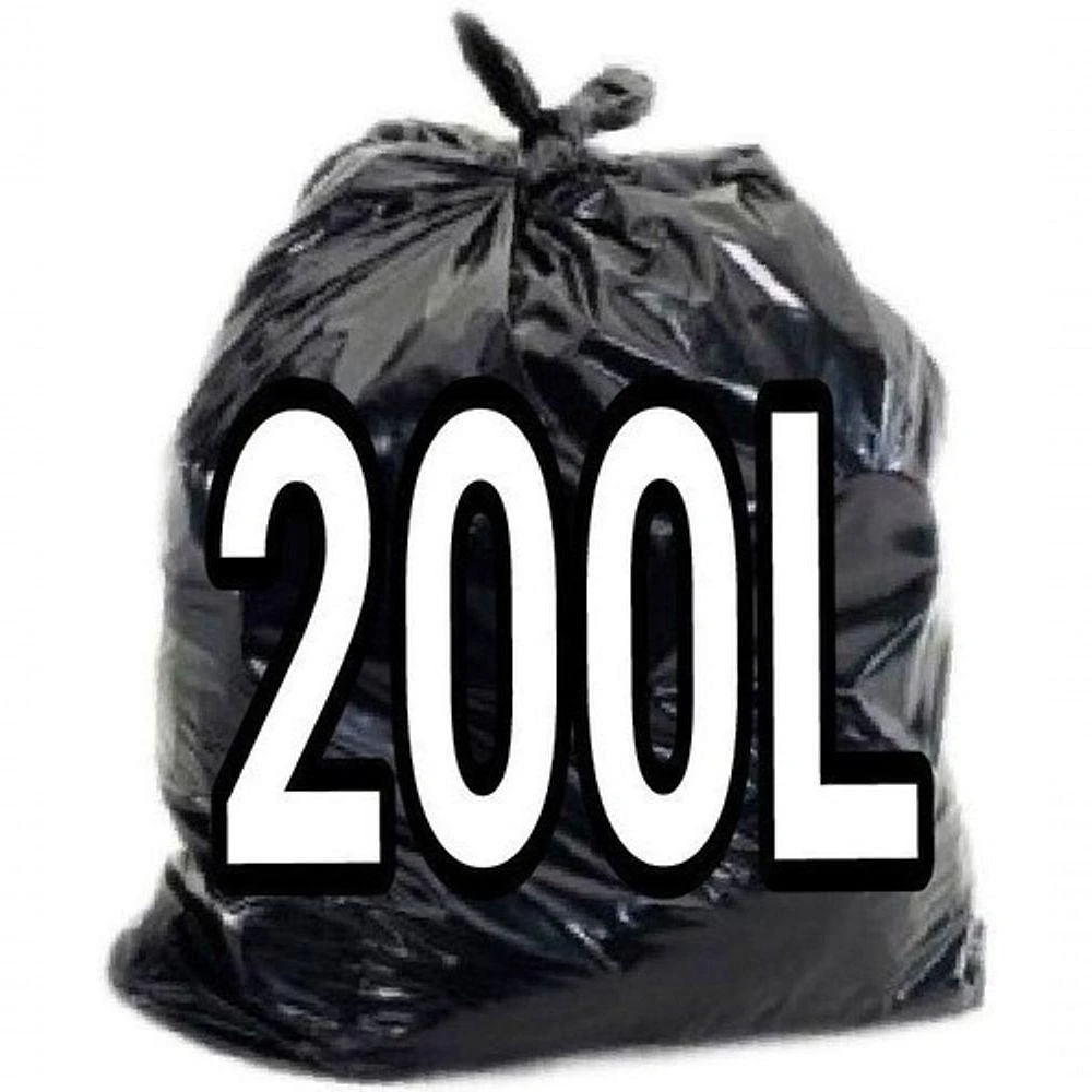 Saco para Lixo 200 Litros Intermediário Preto 100UN para Uso Geral Higipack