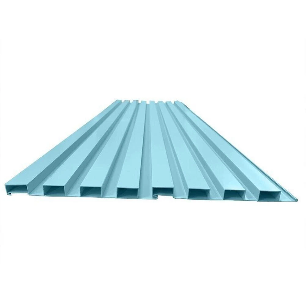 Painel Ripado em Placa 100x0,15cm (3,15m²) Pvc + 6 Cantoneiras Azul