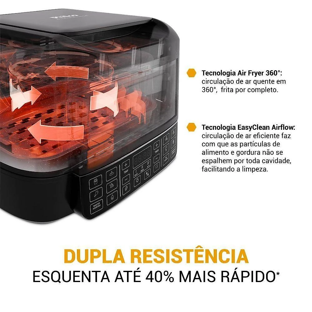 Air Fryer sem Óleo Philco PAF12A 12L 1800W Maxx Grill Redstone 110V