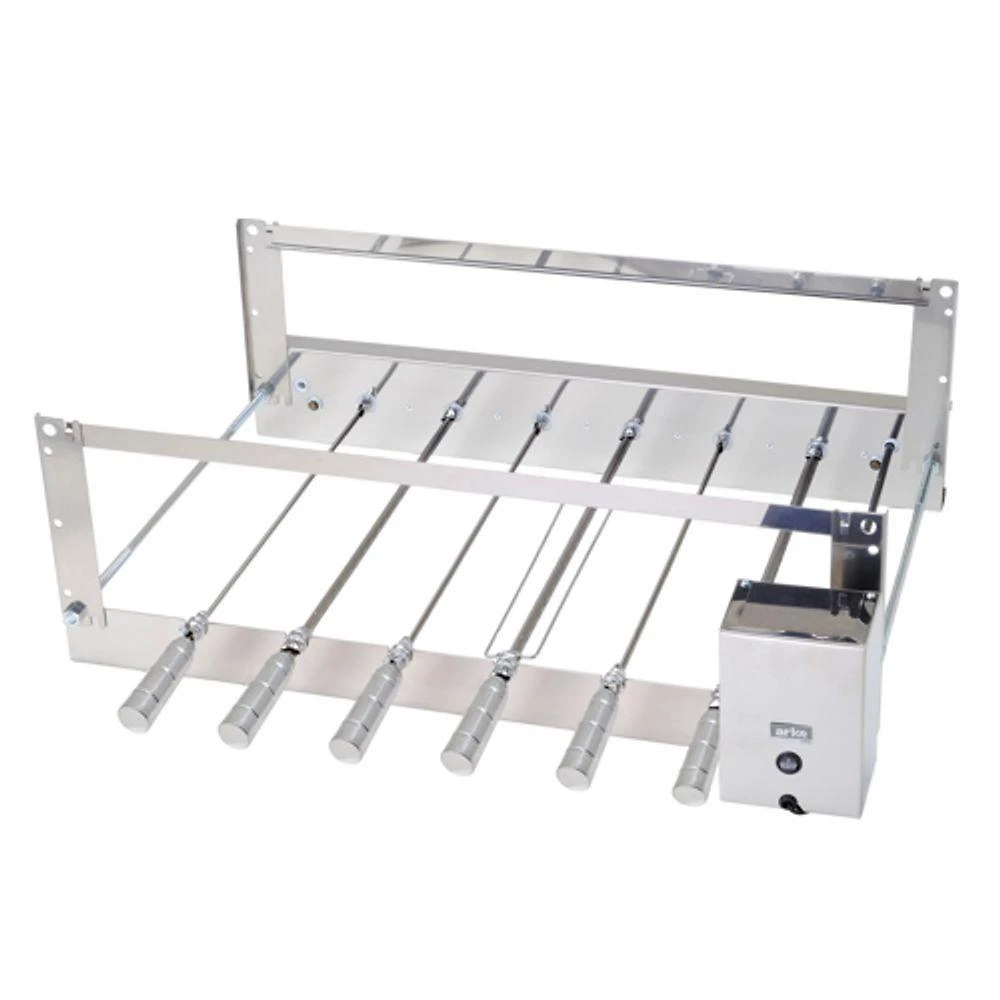 Churrasqueira Giratória Rotativa Bivolt Aço Inox Cris 06 Espetos