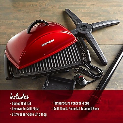 Churrasqueira de Metal Grill George Foreman GFO201R Vermelho 110V