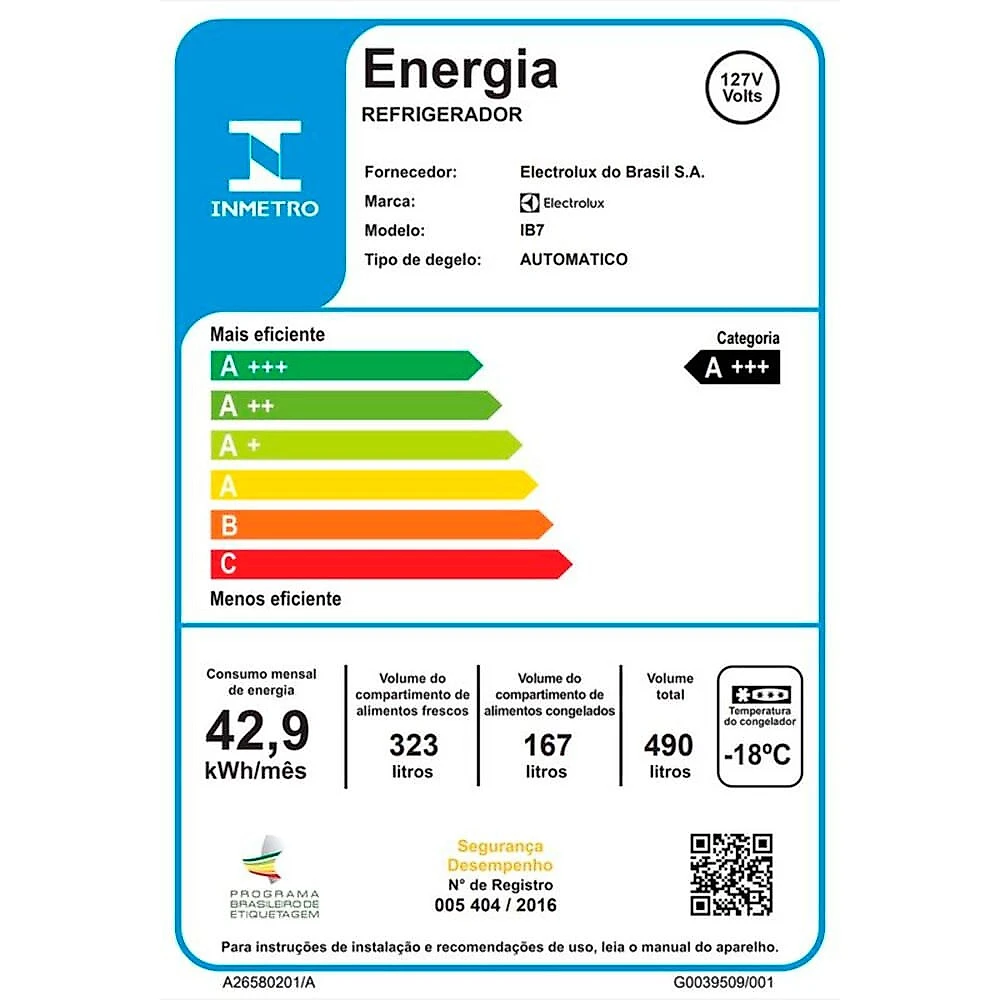 Geladeira Electrolux Frost Free Inverter 490L Inverse IB7 Branco - 110V