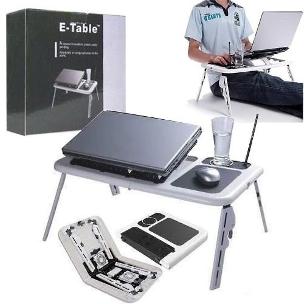 Mesa para Notebook E-Table Cooler com 2 Coolers e Sensor Touch de Mouse Altura Ajustável