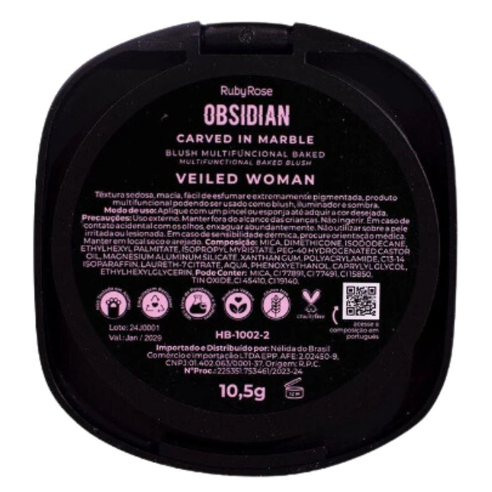 Miniatura Ruby Rose Carved In Marble Hb1002 Obsidian 10,5g Veiled Woman