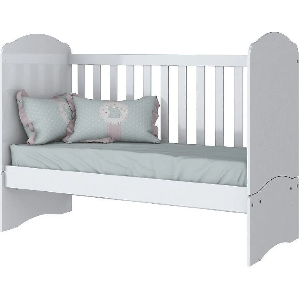 Quarto de Bebê com 1 Guarda Roupa 1 Cômoda e Berço 3 em 1 Abracadabra Espresso Móveis Branco