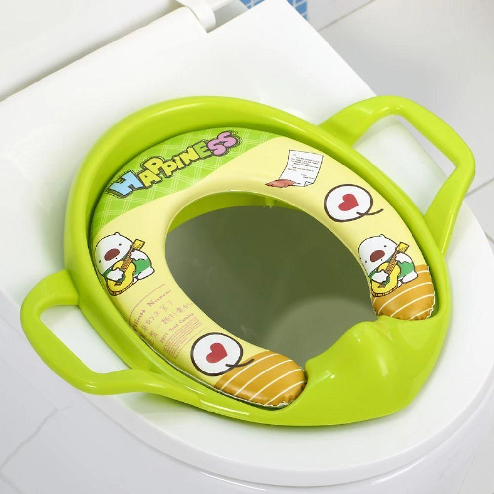 Assento Sanitário Infantil de Treinamento com Alças Acolchoado Verde Kloof