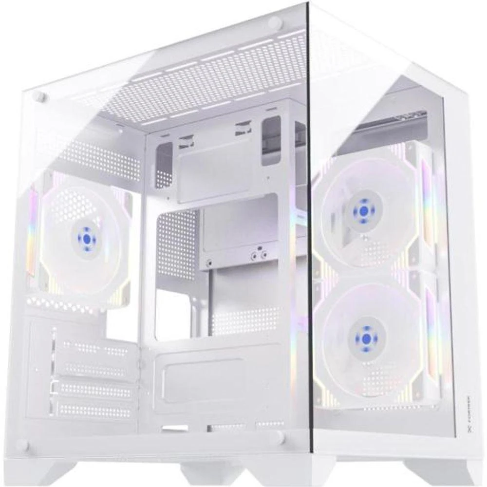 Gabinete Gamer Clarity Fortrek's Cube Model Micro ATX Vidro Temperado Suporte Watercooler Branco