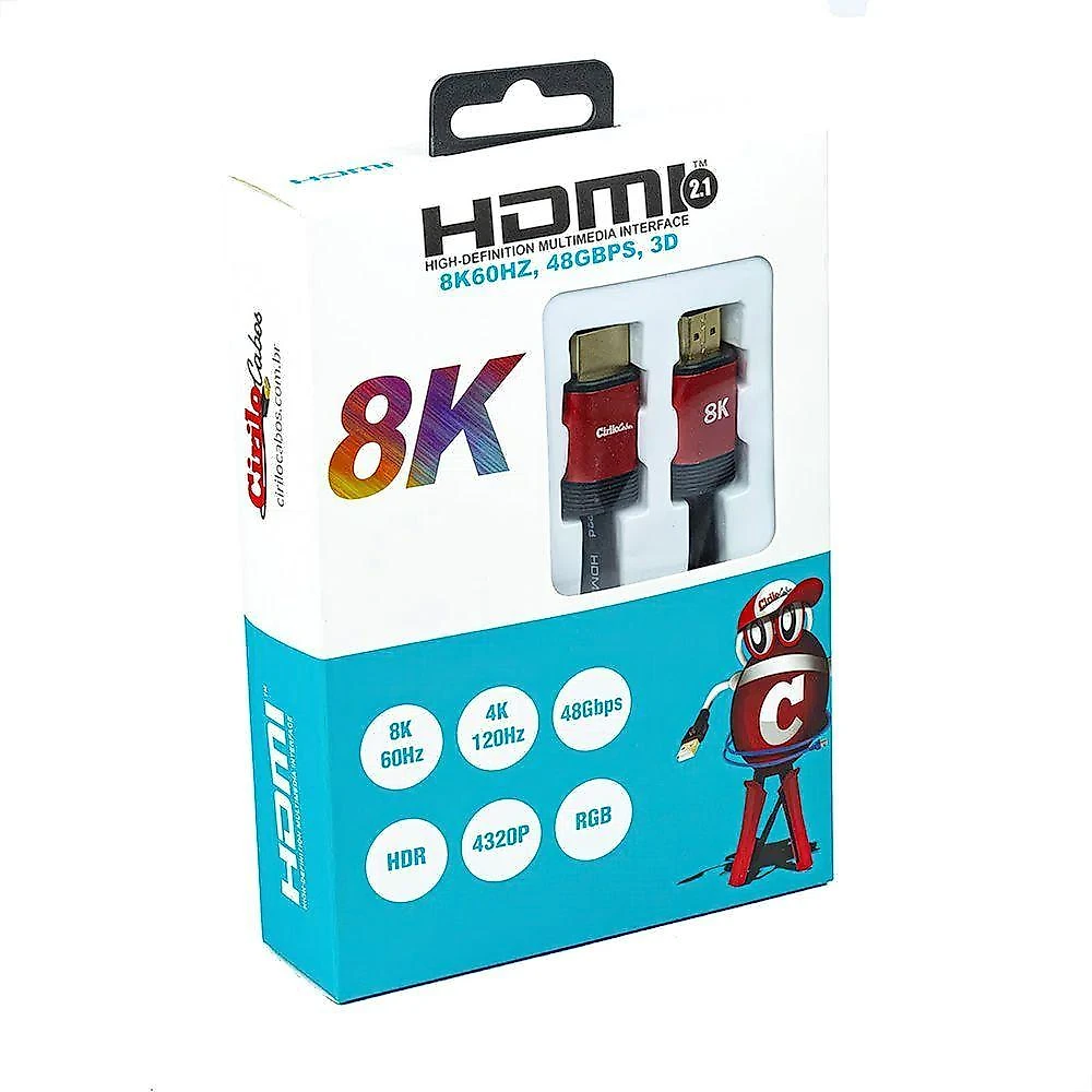 Cabo Hdmi 2.1 8k - Cirilo Cabos - 3 Metros