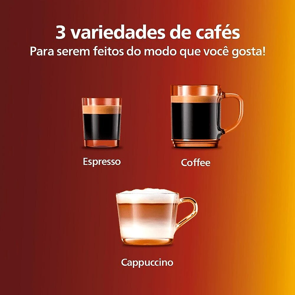 Cafeteira Espresso Superautomática LatteGo Philips Walita Série 2300, Preta - 220 Volts