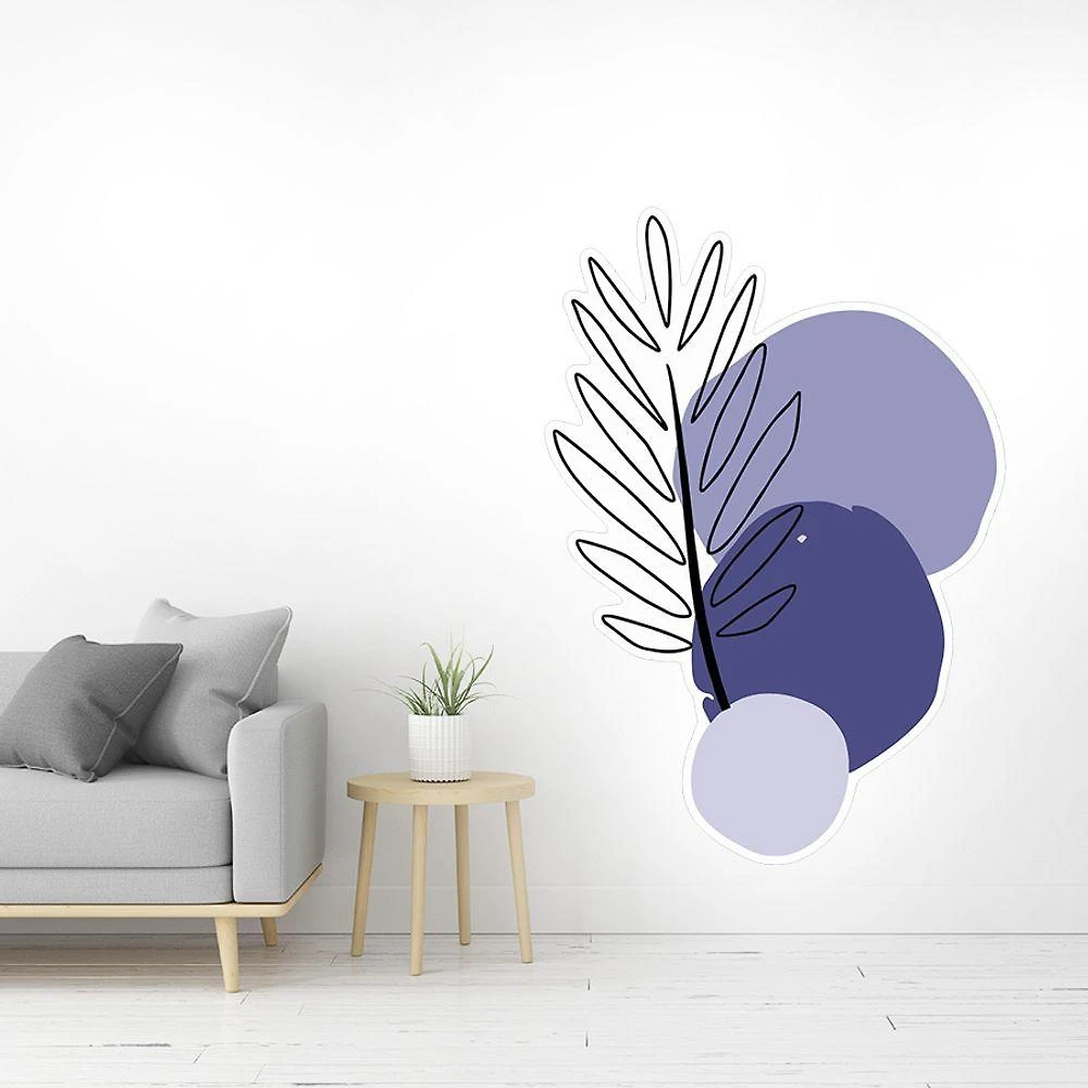 Adesivo Decorativo Folha Roxa Parede Boho Minimalista 66,6x95cm Teu Adesivo