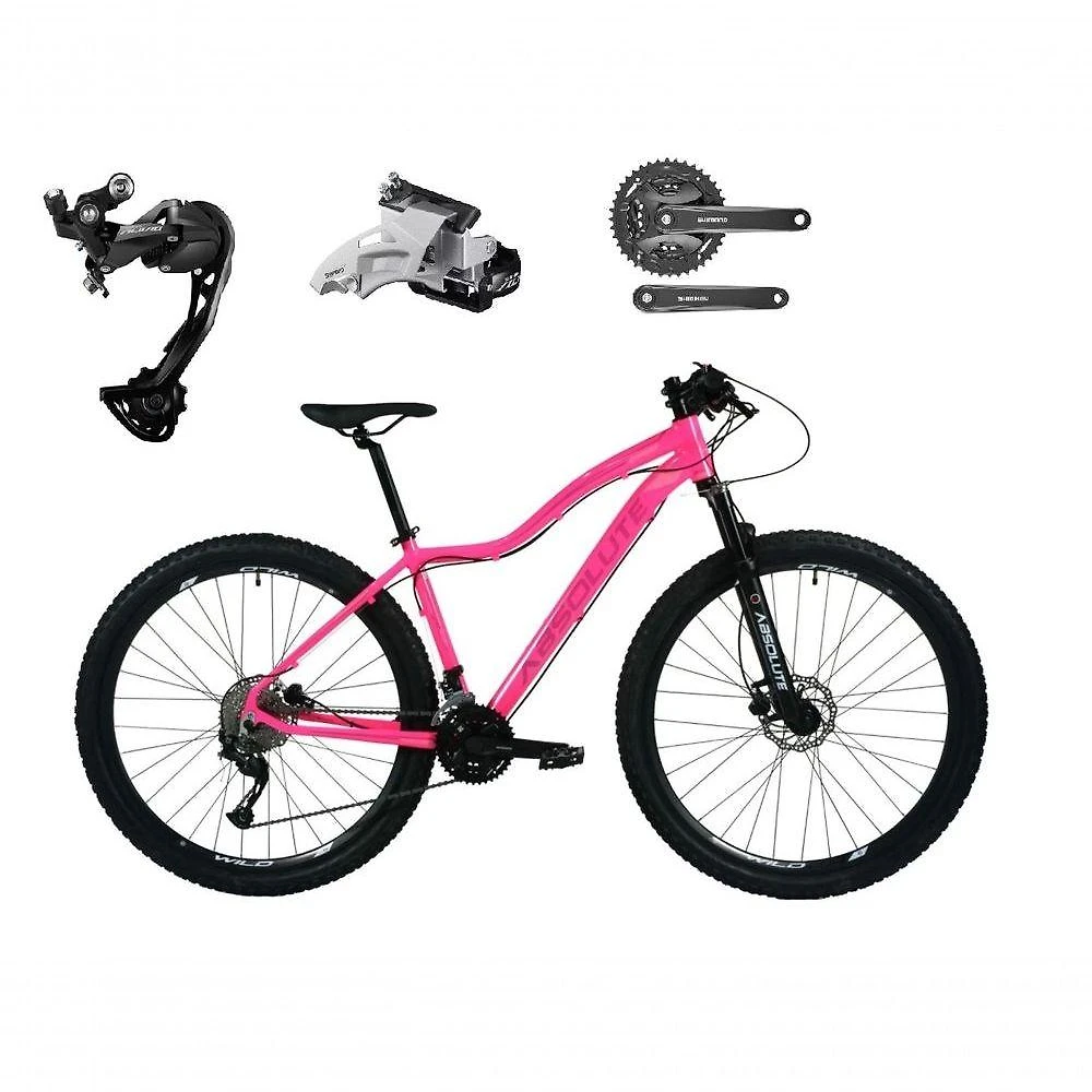 Bicicleta Aro 29 Absolute Hera Câmbios Shimano Alívio E Altus 27v Freio Hidráulico K7 Garfo C-trava rosa Tam: 17